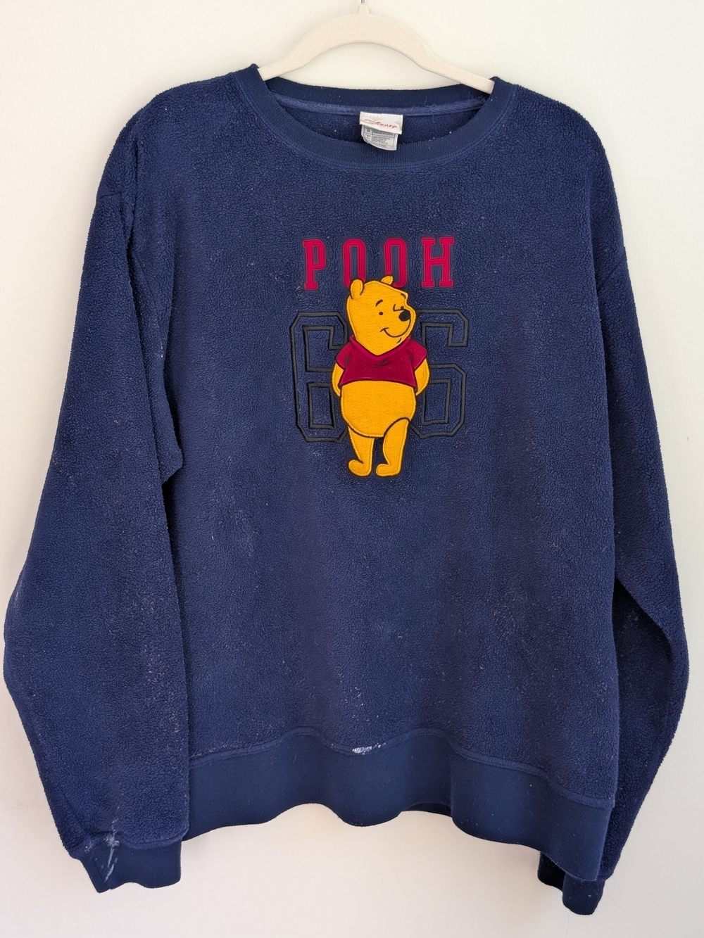 Vintage Disney Navy Winnie the Pooh Pullover Fleece Sweatshirt